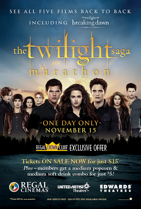 Regal Theatres Announce Twilight Movie Marathon Sites Twilight